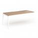 Connex Goal-Post 1800 x 800 x 725mm Single Add On Bay - White Frame Beech Top GCO188-AB-WH-B