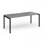 Connex Goal-Post 1800 x 800 x 725mm Single Desk - Black Frame Grey Oak Top GCO188-K-GO