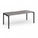 Connex Goal-Post 1800 x 800 x 725mm Single Desk - Black Frame Grey Oak Top GCO188-K-GO
