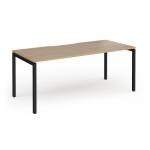 Connex Goal-Post 1800 x 800 x 725mm Single Desk - Black Frame Kendal Oak Top GCO188-K-KO