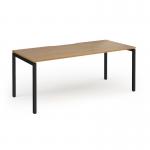 Connex Goal-Post 1800 x 800 x 725mm Single Desk - Black Frame Oak Top GCO188-K-O