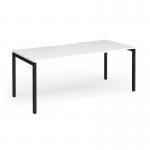 Connex Goal-Post 1800 x 800 x 725mm Single Desk - Black Frame White Top GCO188-K-WH