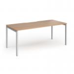 Connex Goal-Post 1800 x 800 x 725mm Single Desk - Silver Frame Beech Top GCO188-S-B