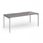 Connex Goal-Post 1800 x 800 x 725mm Single Desk - Silver Frame Grey Oak Top GCO188-S-GO