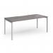 Connex Goal-Post 1800 x 800 x 725mm Single Desk - Silver Frame Grey Oak Top GCO188-S-GO