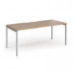 Connex Goal-Post 1800 x 800 x 725mm Single Desk - Silver Frame Kendal Oak Top GCO188-S-KO