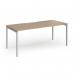 Connex Goal-Post 1800 x 800 x 725mm Single Desk - Silver Frame Kendal Oak Top GCO188-S-KO