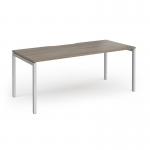 Connex Goal-Post 1800 x 800 x 725mm Single Desk - Silver Frame Nebraska Oak Top GCO188-S-NO