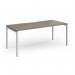 Connex Goal-Post 1800 x 800 x 725mm Single Desk - Silver Frame Nebraska Oak Top GCO188-S-NO