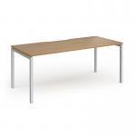 Connex Goal-Post 1800 x 800 x 725mm Single Desk - Silver Frame Oak Top GCO188-S-O