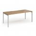 Connex Goal-Post 1800 x 800 x 725mm Single Desk - Silver Frame Oak Top GCO188-S-O