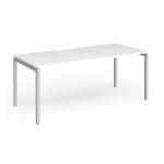 Connex Goal-Post 1800 x 800 x 725mm Single Desk - Silver Frame White Top GCO188-S-WH