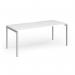 Connex Goal-Post 1800 x 800 x 725mm Single Desk - Silver Frame White Top GCO188-S-WH