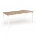 Connex Goal-Post 1800 x 800 x 725mm Single Desk - White Frame Beech Top GCO188-WH-B