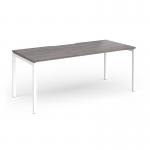 Connex Goal-Post 1800 x 800 x 725mm Single Desk - White Frame Grey Oak Top GCO188-WH-GO