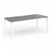 Connex Goal-Post 1800 x 800 x 725mm Single Desk - White Frame Grey Oak Top GCO188-WH-GO