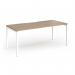 Connex Goal-Post 1800 x 800 x 725mm Single Desk - White Frame Kendal Oak Top GCO188-WH-KO