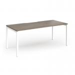 Connex Goal-Post 1800 x 800 x 725mm Single Desk - White Frame Nebraska Oak Top GCO188-WH-NO