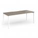 Connex Goal-Post 1800 x 800 x 725mm Single Desk - White Frame Nebraska Oak Top GCO188-WH-NO