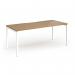 Connex Goal-Post 1800 x 800 x 725mm Single Desk - White Frame Oak Top GCO188-WH-O