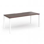 Connex Goal-Post 1800 x 800 x 725mm Single Desk - White Frame Walnut Top GCO188-WH-W