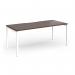 Connex Goal-Post 1800 x 800 x 725mm Single Desk - White Frame Walnut Top GCO188-WH-W