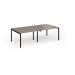 Connex Goal-Post 2400 x 1200 x 725mm Back to Back Desk (4 x 1200mm) - Black Frame Nebraska Oak Top GCO2412-K-NO