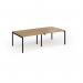 Connex Goal-Post 2400 x 1200 x 725mm Back to Back Desk (4 x 1200mm) - Black Frame Oak Top GCO2412-K-O