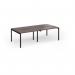 Connex Goal-Post 2400 x 1200 x 725mm Back to Back Desk (4 x 1200mm) - Black Frame Walnut Top GCO2412-K-W
