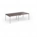 Connex Goal-Post 2400 x 1200 x 725mm Back to Back Desk (4 x 1200mm) - Silver Frame Walnut Top GCO2412-S-W