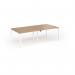 Connex Goal-Post 2400 x 1200 x 725mm Back to Back Desk (4 x 1200mm) - White Frame Beech Top GCO2412-WH-B