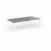 Connex Goal-Post 2400 x 1200 x 725mm Back to Back Desk (4 x 1200mm) - White Frame Grey Oak Top GCO2412-WH-GO