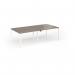 Connex Goal-Post 2400 x 1200 x 725mm Back to Back Desk (4 x 1200mm) - White Frame Nebraska Oak Top GCO2412-WH-NO