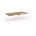 Connex Goal-Post 2400 x 1200 x 725mm Back to Back Desk (4 x 1200mm) - White Frame Oak Top GCO2412-WH-O