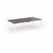 Connex Goal-Post 2400 x 1200 x 725mm Back to Back Desk (4 x 1200mm) - White Frame Walnut Top GCO2412-WH-W