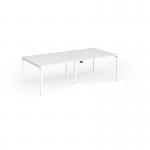 Connex Goal-Post 2400 x 1200 x 725mm Back to Back Desk (4 x 1200mm) - White Frame White Top GCO2412-WH-WH