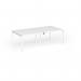 Connex Goal-Post 2400 x 1200 x 725mm Back to Back Desk (4 x 1200mm) - White Frame White Top GCO2412-WH-WH