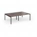 Connex Goal-Post 2400 x 1600 x 725mm Back to Back Desk (4 x 1200mm) - Black Frame Walnut Top GCO2416-K-W