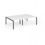 Connex Goal-Post 2400 x 1600 x 725mm Back to Back Desk (4 x 1200mm) - Black Frame White Top GCO2416-K-WH