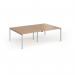 Connex Goal-Post 2400 x 1600 x 725mm Back to Back Desk (4 x 1200mm) - Silver Frame Beech Top GCO2416-S-B