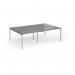 Connex Goal-Post 2400 x 1600 x 725mm Back to Back Desk (4 x 1200mm) - Silver Frame Grey Oak Top GCO2416-S-GO