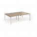 Connex Goal-Post 2400 x 1600 x 725mm Back to Back Desk (4 x 1200mm) - Silver Frame Kendal Oak Top GCO2416-S-KO