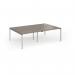 Connex Goal-Post 2400 x 1600 x 725mm Back to Back Desk (4 x 1200mm) - Silver Frame Nebraska Oak Top GCO2416-S-NO