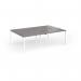Connex Goal-Post 2400 x 1600 x 725mm Back to Back Desk (4 x 1200mm) - White Frame Grey Oak Top GCO2416-WH-GO