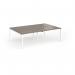 Connex Goal-Post 2400 x 1600 x 725mm Back to Back Desk (4 x 1200mm) - White Frame Nebraska Oak Top GCO2416-WH-NO