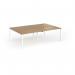 Connex Goal-Post 2400 x 1600 x 725mm Back to Back Desk (4 x 1200mm) - White Frame Oak Top GCO2416-WH-O