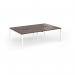 Connex Goal-Post 2400 x 1600 x 725mm Back to Back Desk (4 x 1200mm) - White Frame Walnut Top GCO2416-WH-W