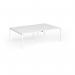 Connex Goal-Post 2400 x 1600 x 725mm Back to Back Desk (4 x 1200mm) - White Frame White Top GCO2416-WH-WH