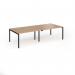 Connex Goal-Post 2800 x 1200 x 725mm Back to Back Desk (4 x 1400mm) - Black Frame Beech Top GCO2812-K-B