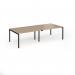 Connex Goal-Post 2800 x 1200 x 725mm Back to Back Desk (4 x 1400mm) - Black Frame Kendal Oak Top GCO2812-K-KO